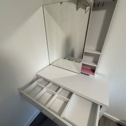 Vanity With Mirror That Slides Out To Open