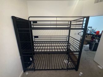 Black Metal Triple Bunk Bed Frame