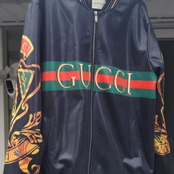 Gucci Bomber Blue Graphic Print