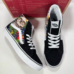 Vans Sk8-Hi Fruit Skull Black White High Top Sneakers Women 10 Men 8.5