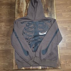 Civil Regime Brown Skeletal Graphic Hoodie