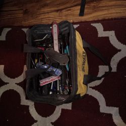 Bag Full Of Hand Tools And 2 Electric Drills 