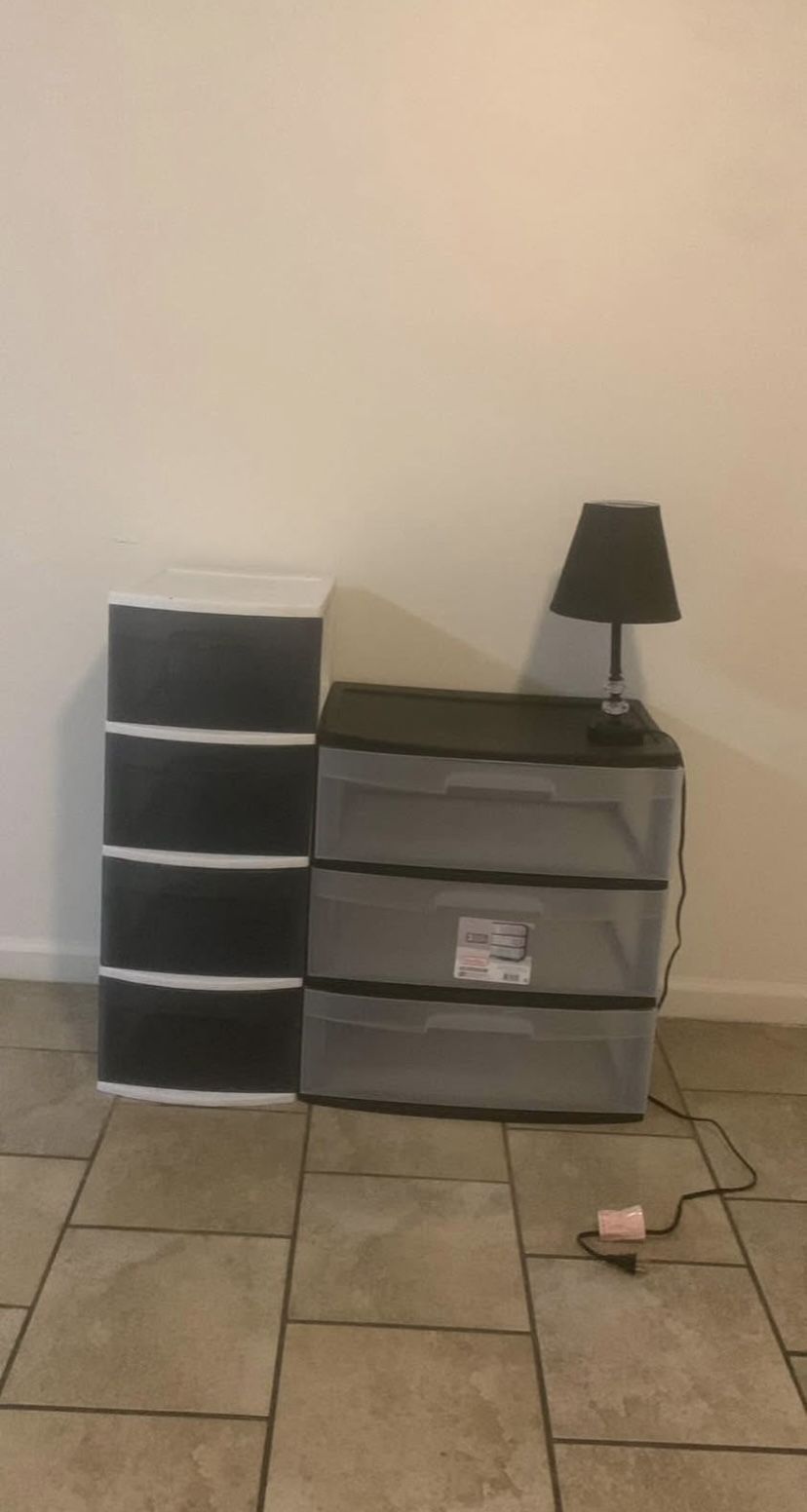 Plastic storage Drawers With Mini Lamp
