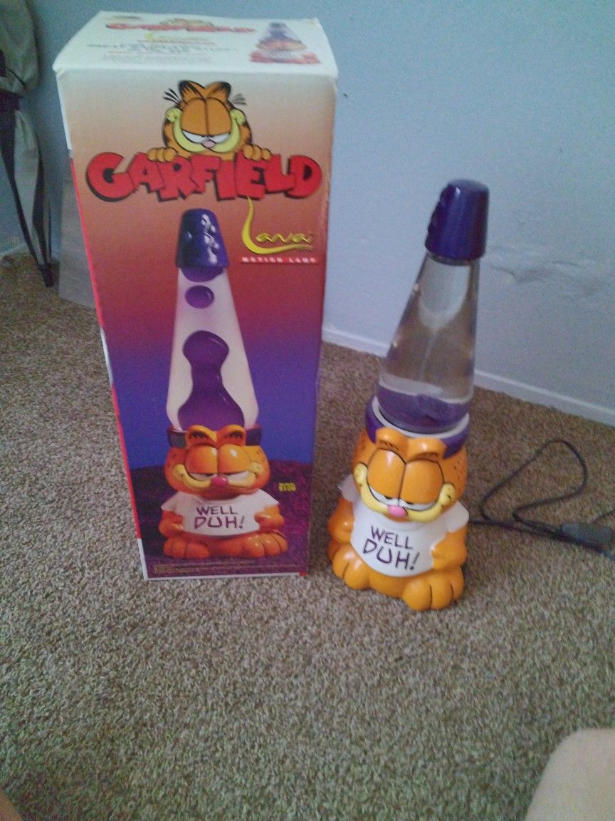 Large Garfield Lava Lamp With Box