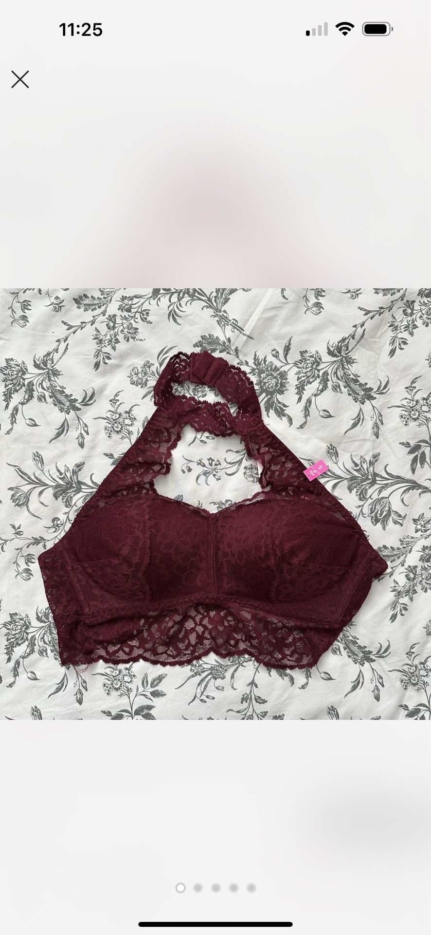 VICTORIA SECRET VS BRALETTE HALTER TOP BRA BURGUNDY