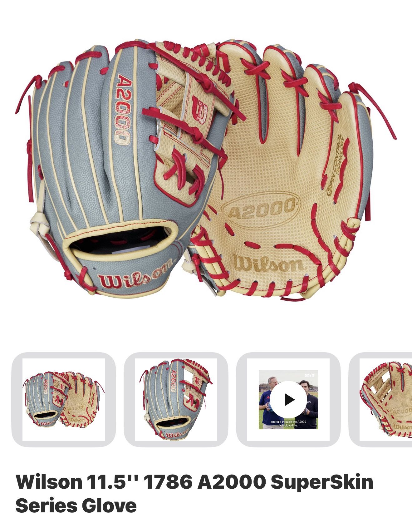 Wilson A2000 Baseball Glove 11.5”