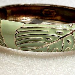 Bloomingdale's  Palm Leaf Enamel cloisonné bangle Bracelet With Tag