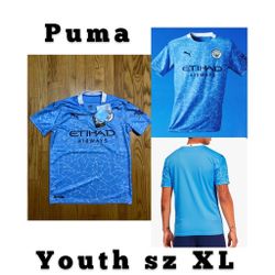 Puma 757063-01 Mcfc Home Shirt Replica Jr Jersey Youth Sz XL New W Tags