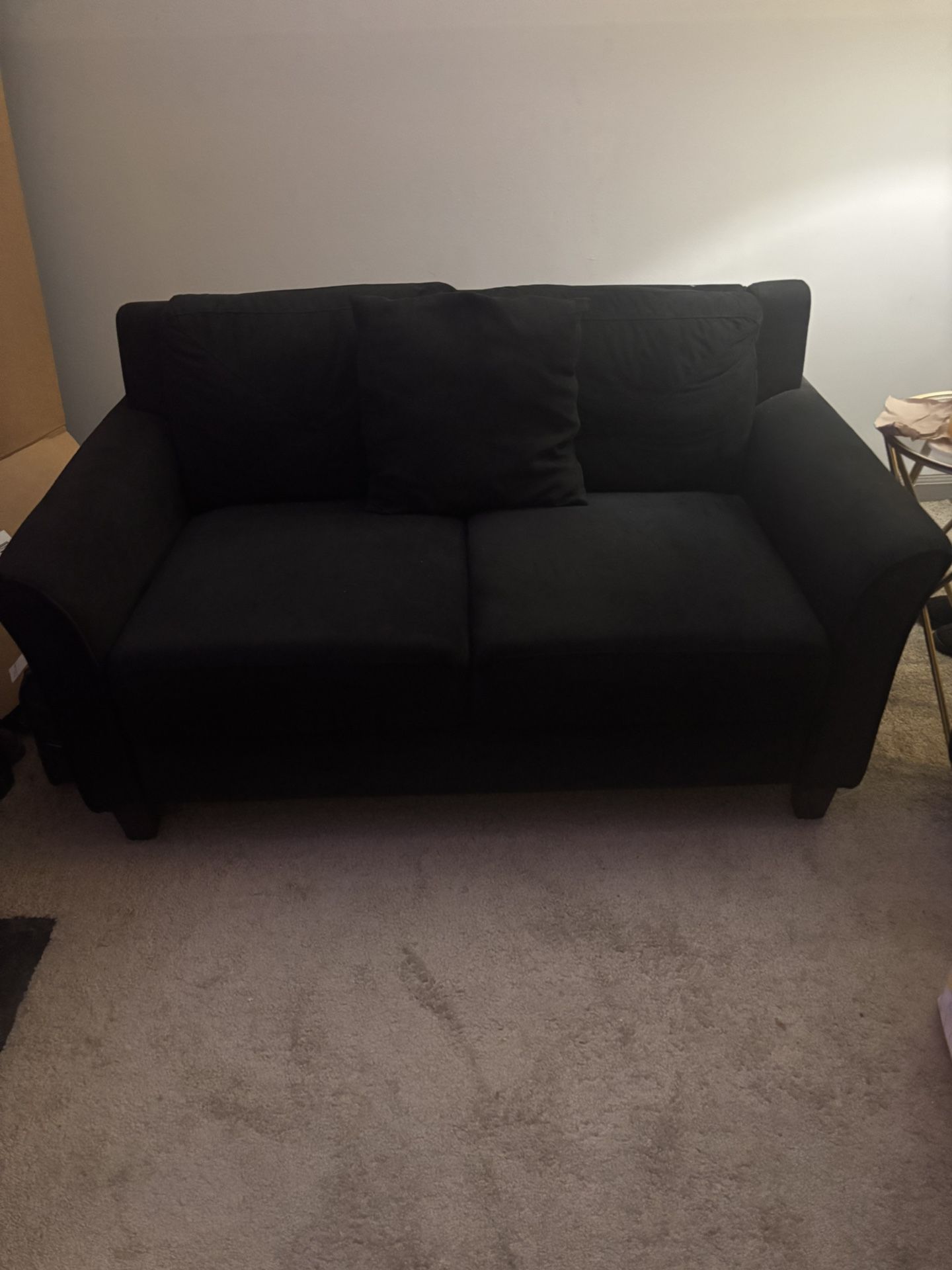 Black Velvet Sofa Set