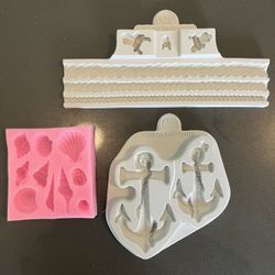 Lot Of Nautical Silicone Molds For Cake Decorating And Fondant 