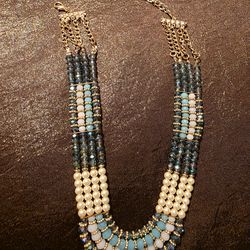 Beaded necklace Jade and Jasper Egyptian Godess Style