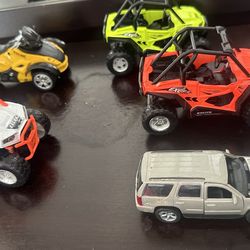 All 5 Toy Vehicles Car, Jeep, Motorcycle