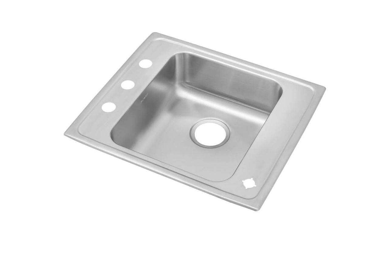 Elkay DRKAD252265 Lustertone 25" Drop In Single Basin Stainless Steel Utility Sink - 4 Faucet Holes