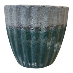 Teal Clay Planter With Drainage D 7” H 6”