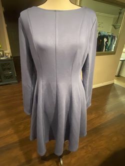 Periwinkle Long Sleeve Fit and Flare Dress