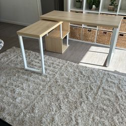 Desk (white & wood)