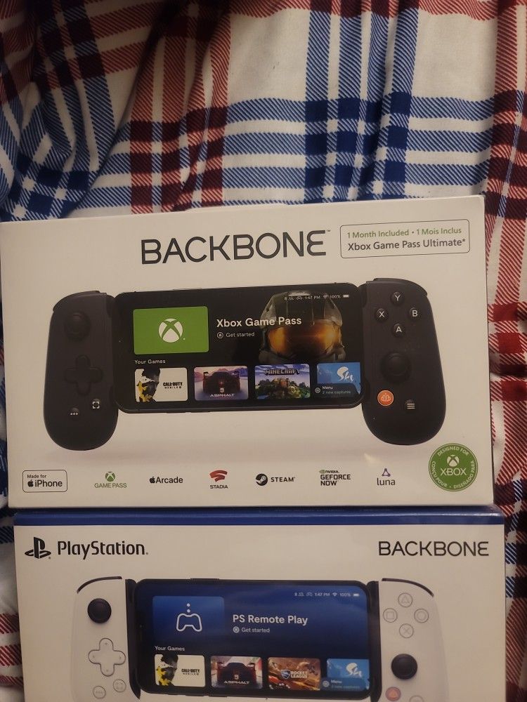 Brand New Backbones One Xbox And One Playstation. The Xbox One Comes With I Month Free Game Pass.