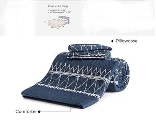 3Pcs Quilt Set : The king quilt bedding set includes one quilt (106" x 96"), two pillowcases (20" x 36").