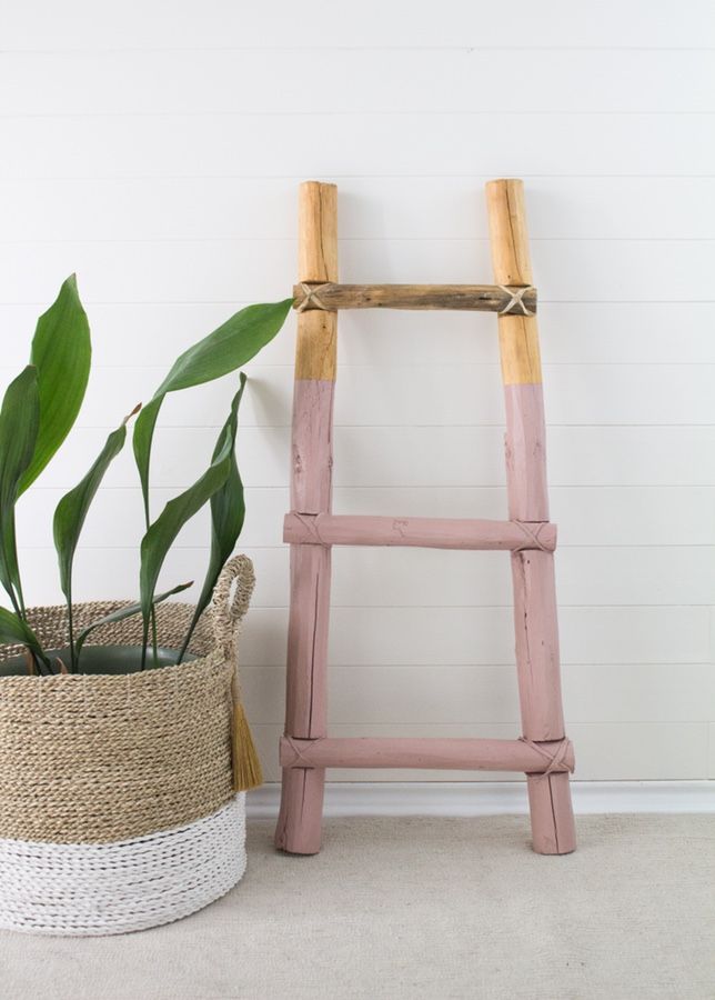 Blush Pink Blanket Ladder / Nursery / Handmade / Farmhouse Decorative/ Bedroom / kids