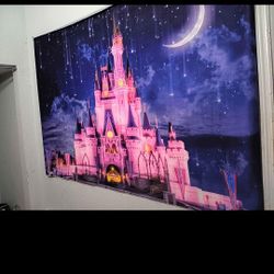 Disney Castle Fabric Tapastry 9×5 $25