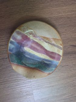Vintage Handcrafted KICKKAI Pottery Ceramic Trinket Dish / Art Tray