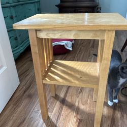 Solid wood end table 24 inches tall