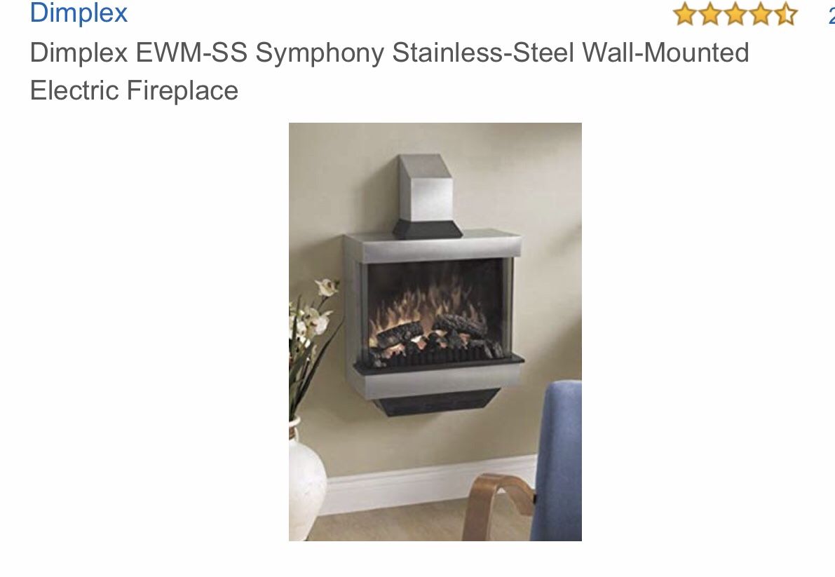 Dimplex Fireplace Ewm-ss symphony stainless Steel wall