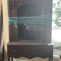Antique Oak Wood Hutch