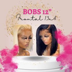 Colored, Blonde, & Black 12” Frontal Wigs 