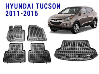 All weather floor mats trunk liner set for Hyundai Tucson 2011-2015 Custom Fit