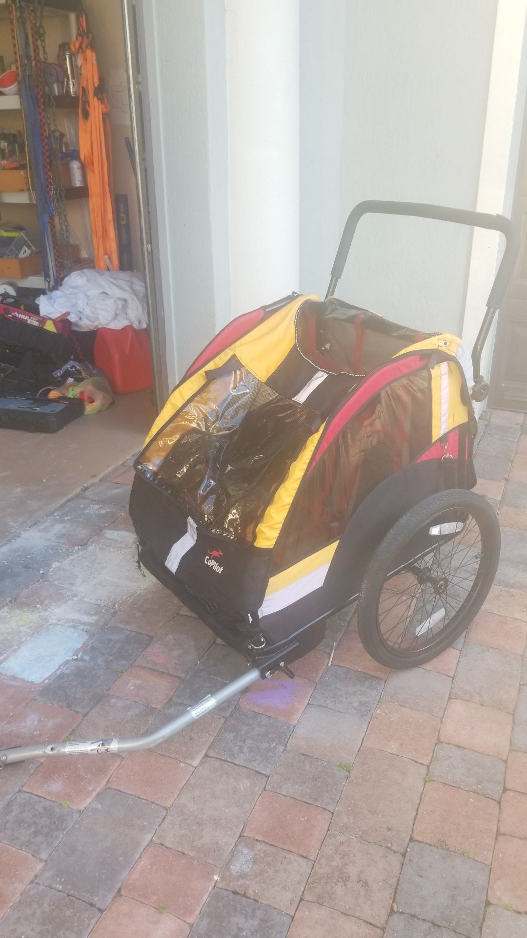 One Copilot pull behind bike trailer