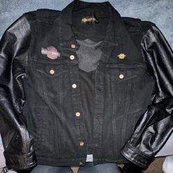 Harley Davidson Denim Button Up Jacket 