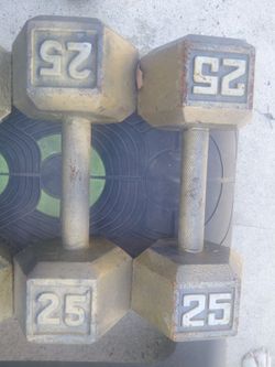 25 lb Hex Dumbbells Pair