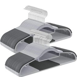Pack of 50 Coat Hangers, Heavy-Duty Plastic Hangers