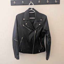 Women's Small Black Real  Leather Moto Jacket