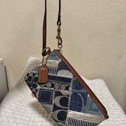 Coach Denim Wristlet 