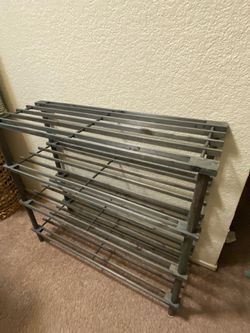 Charcoal(paint washed) 3 tier wooden shoe rack