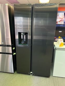 Samsung black side by side refrigerator