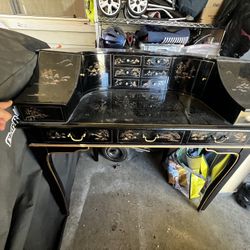 Vintage Asian Black Desk