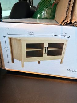 Mainstays Glass Door TV Stand for TVs up to 55