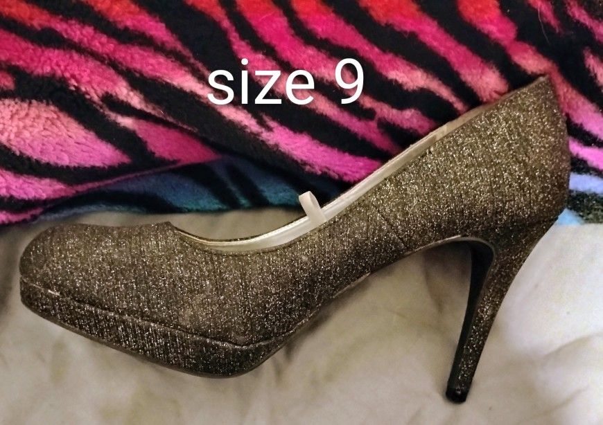 Black Glitter High Heel New Size 9
