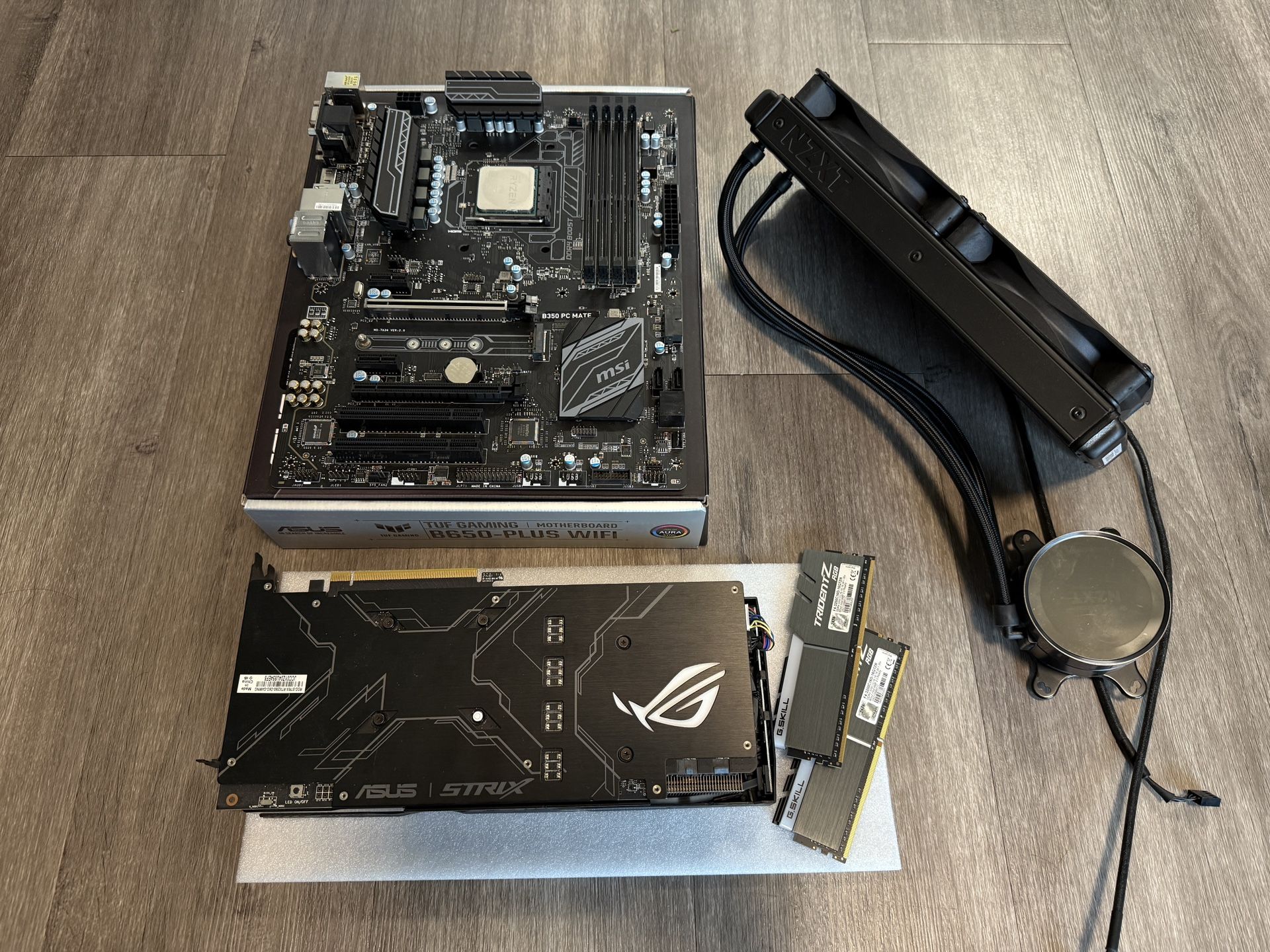 Gaming PC Parts - ASUS ROG Strix 2060 6gb, MSI B350 PC MATE MOBO, Ryzen 7 1700x CPU, G.Skill Trident Z 2x8gb, NZXT Kraken Liquid Cooler