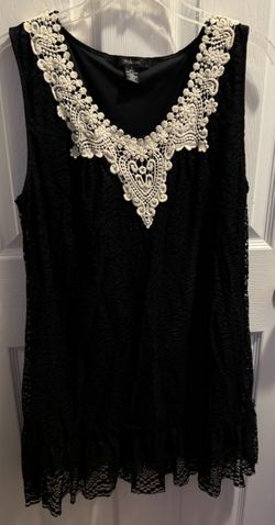 Style, large black /cream lace mini dress. Could be worn as long shirt. Like new smoke free