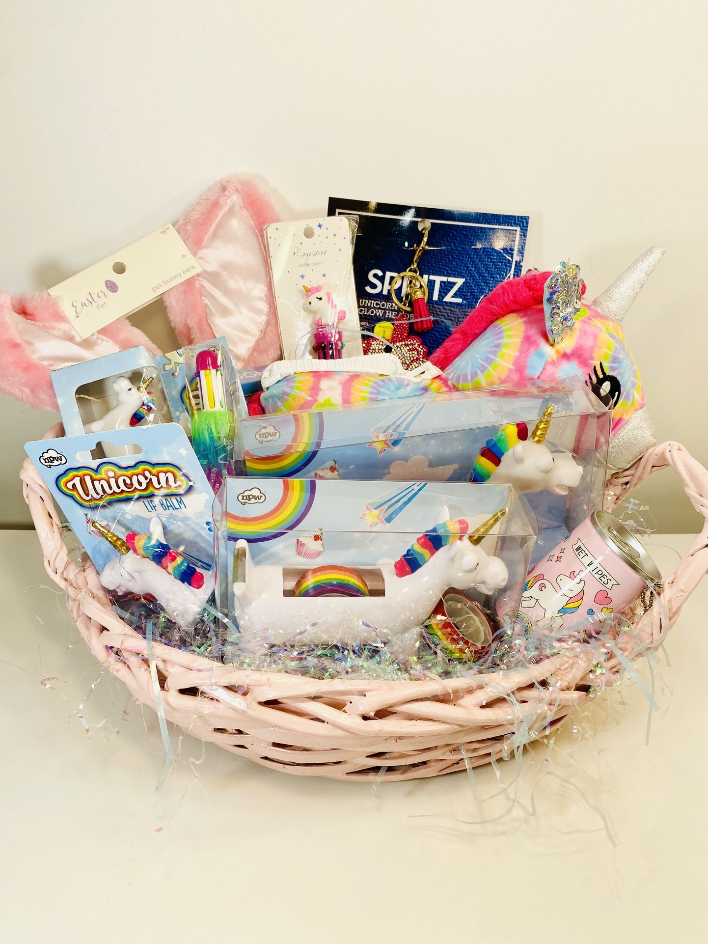 Little Girls Unicorn Pink Gift Basket