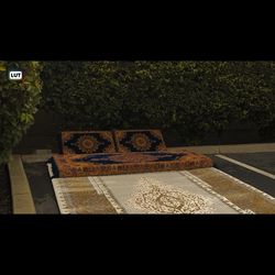 Large Oriental Rugs (6m, 9m, 12m) + Floor Cushions — Multiple Colors Available — Message for Info