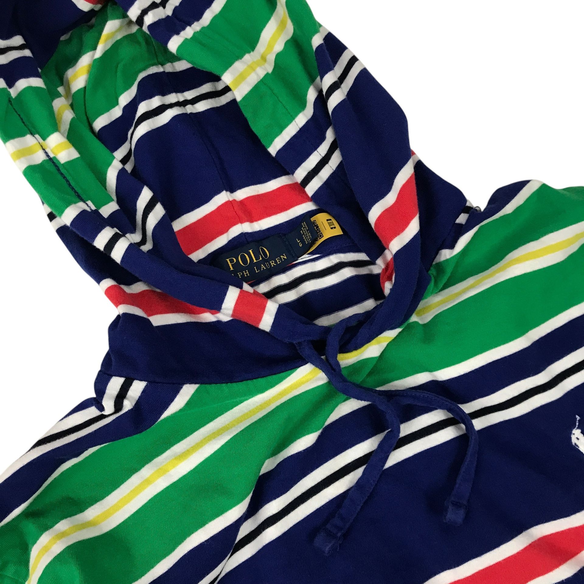Polo Ralph Lauren Lightweight Hoodie Mens Large L Stripe 
