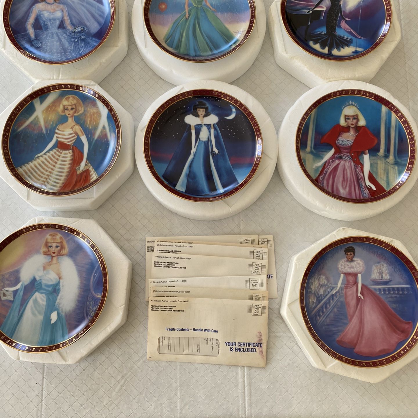 Barbie Danbury Mint Collector Plates, Set Of 8