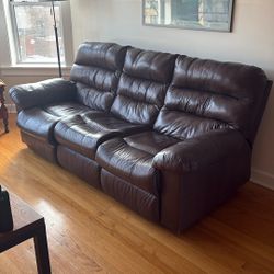 Reclining Leather Couch 