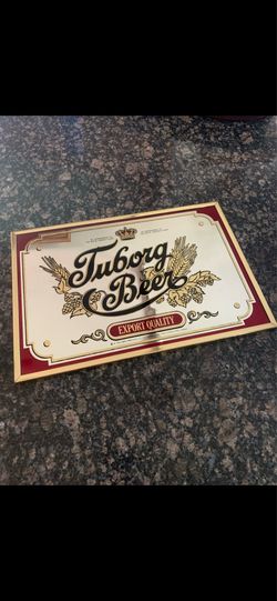 Tuborg beer mirror framed advertising sign