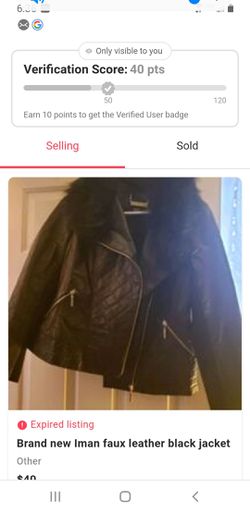 BRAND New Iman faux leather jacket
